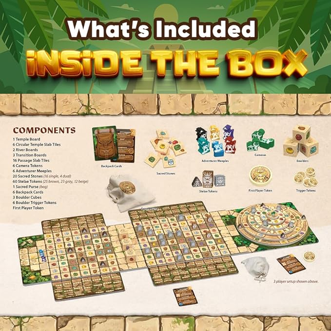 Mayan Curse – Thrilling Puzzly Board Games for Adults & Kids, Strategic Family Games for Game Night, Party Game with Fantasy, Adventure & Suspense, Ideal Gift for Boardgame Lovers