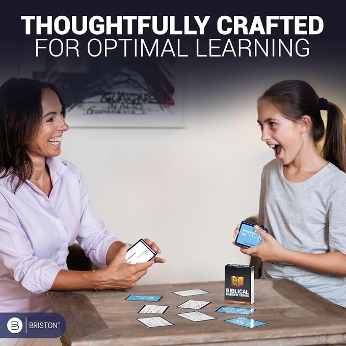Briston Hebrew Biblical Terms Flash Cards - 75 Cards for Learning Hebrew & English Biblical Language - Ideal for Bible Study, Schools, Homeschooling, Religious Education & Deep Knowledge