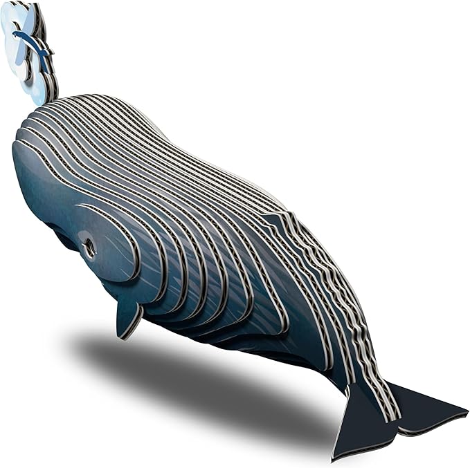 Eugy Sperm Whale 3D Puzzle, 24 Piece Eco-Friendly Educational Learning Puzzles for Kids 6+