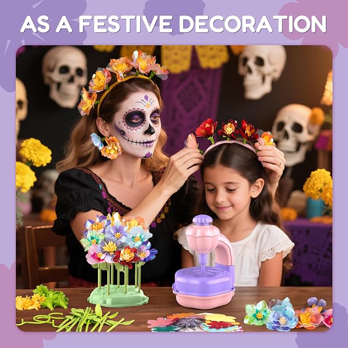 TENYEAH Fabric Flower Bouquets Craft Kit, DIY Arts and Crafts Toys for Girls Ages 3-10, Flowers Market Toy, Creative Educational Activity Toys Birthday Christmas Gifts for Toddler Girls