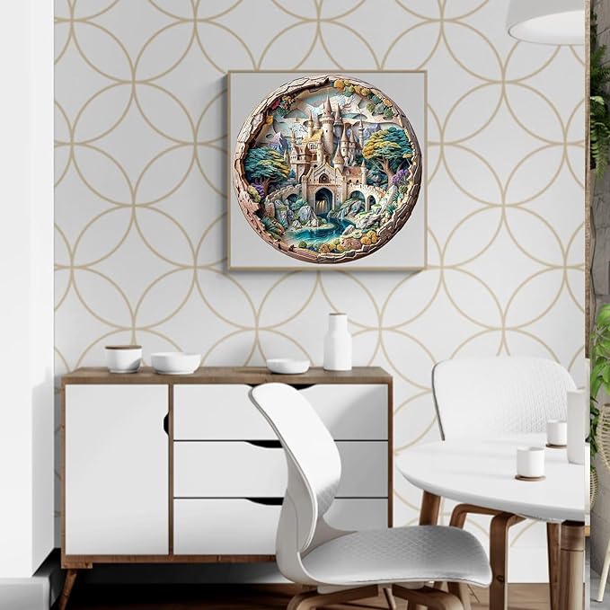 3D Castle Puzzles 200 Pieces Puzzles Gifts for Adults 11.4x11.4in Wooden