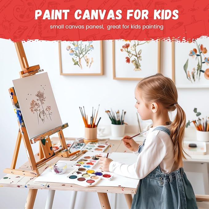 Simetufy Canvas Boards for Painting 8”x10“, 106 Pack Bulk Paint Canvas Panels - Cotton Canvas for Oil, Acrylic & Watercolor