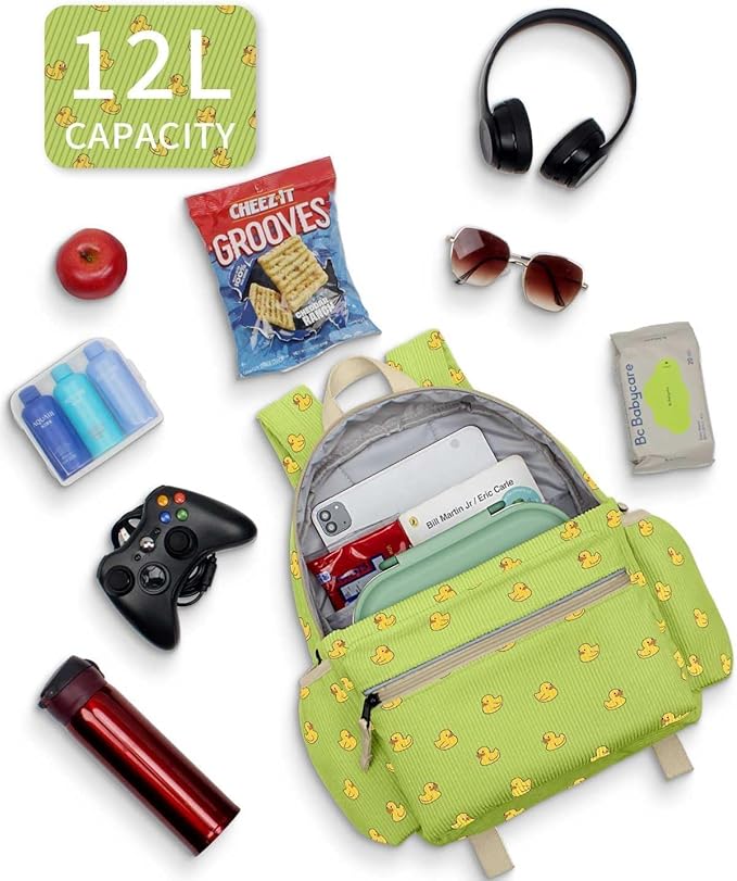 Corduroy Toddler Backpack for Boys 2-5: Preschool Backpacks for Girls 13.5" H Fit Folder