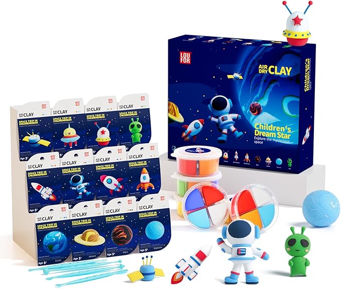 Air Dry Clay Kits - Modeling Clay for Kids, Ultra Light & Soft, Safe & Non-Toxic, DIY Airdryclay Kit with Sculpting Tools and Tutorials, Creatible Art Crafts Toys Gifts for Boys Girls