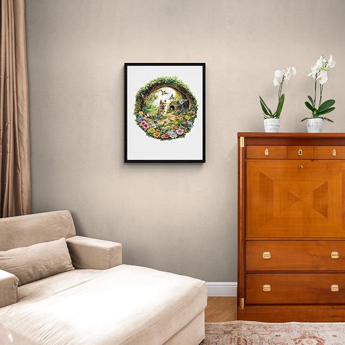 KAAYEE Wooden Puzzles for Adults, 3D Visual Effect Spring Birds Wooden Jigsaw Puzzle Unique Shape Wood Puzzle Adult, 3D Effect Flat Puzzle Birthday Family Games (M-11.4 * 11.4 in-200pcs)