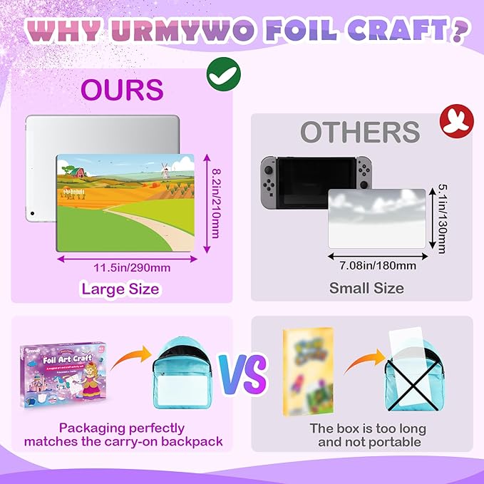 Foil Arts and Crafts for Kids Ages 4-8, No Mess Princess Fun Foil Art Craft Supplies Kits, DIY Creative Activity Travel Toys, Sticker Coloring Books, Gifts for 4 5 6 7 8 9 10 Year Old Girls Boys