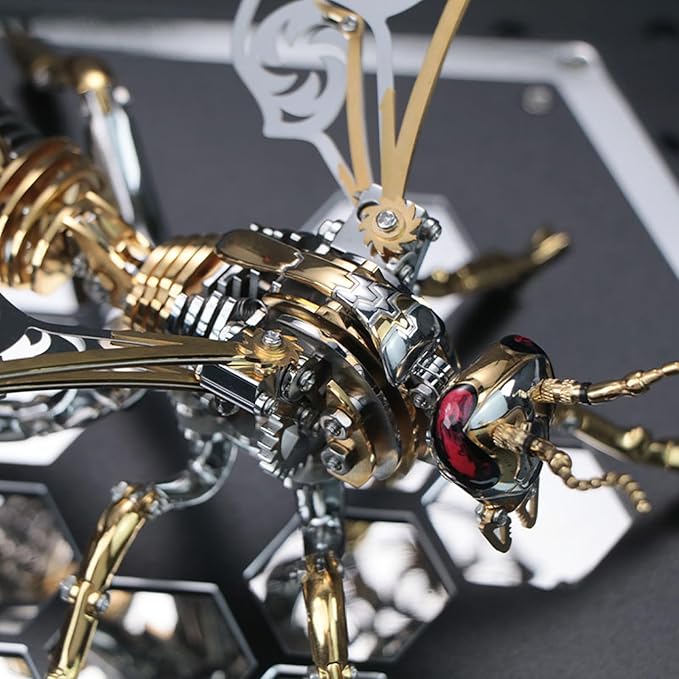 3D Metal Wasp Puzzles for Adults, Model Kits Mechanical Building Blocks, Difficult DIY for Assembly Gifts for Men Gold