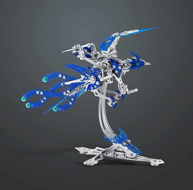 Epic Legend Metal 3D Puzzle for Adults -Rising Phoenix Rise from The Ashes: The Eternal Phoenix Metal Puzzle I Inspired by The Spirit of rebuilding of Arizona(Blue)