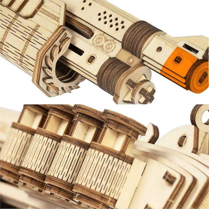 ROKR 3D Wooden Puzzle DIY Building Toys Mechanical Model - Multi-Player Game with Wood Targets &Rubber Bands, Gifts for Adults