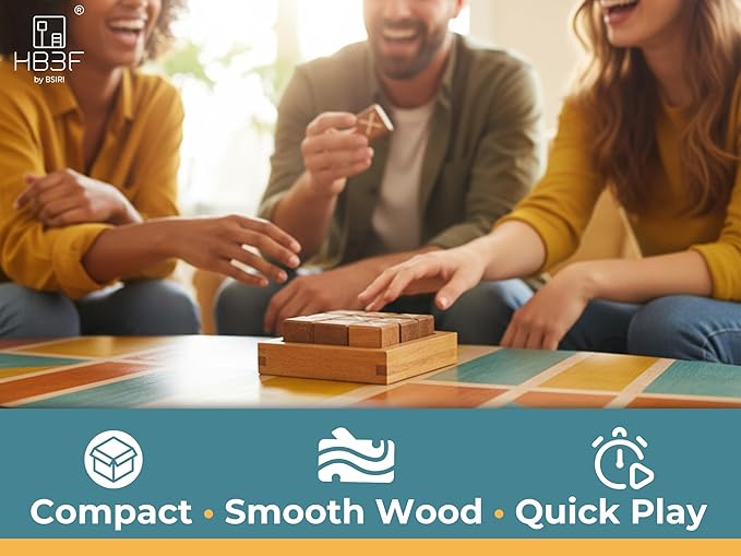 BSIRI Tic Tac Toe for Kids and Adults Coffee Table Living Room Decor and Desk Decor Family Games Night Classic Board Games Wood Rustic for Families Size 4 Inch