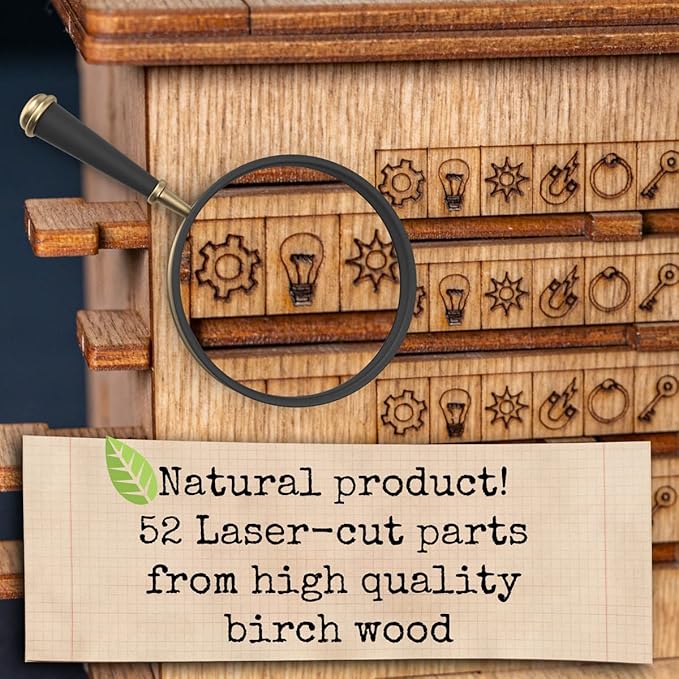 iDventure Cluebox - Schroedingers Cat - Escape Room Game - Puzzle Box - 3D Wooden Puzzle for Adults - Treasure Gift Box - Brain Teaser - Birthday Gift Gadget for Men and Women - Money Box