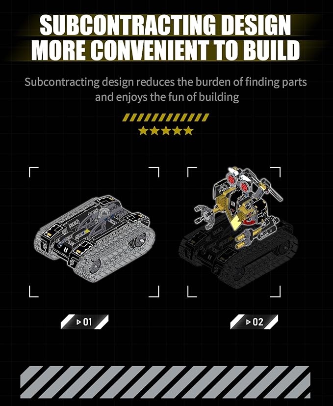 STEM Building Toys for Kids，5-in-1 Remote & App Controlled Construction Robot/Jet fighter/Tank/Speedboat/Bulldozer，RC Car 332 Pcs Educational Learning Building Blocks for Boys Girls Age 6-12+ Year Old