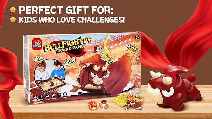 Matador Bullfighting Board Game – Fun Family Game for Kids Ages 6-12, Interactive Strategy Game for 2-4 Players, Perfect for Family Game Night, Parties, Travel