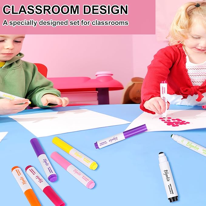 Washable Dot Markers Bulk, Pack of 320 with 16 Vibrant Colors, Shimmer Bingo Paint Daubers Supplies for Toddlers Preschool Student, Painting Art and Crafts, Non Toxic Water-Based