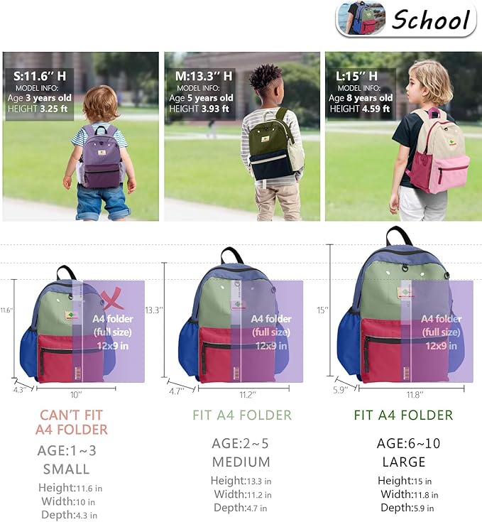 Kids Backpack for Boys Girls: Girls Backpack 6-10 - Kindergarten Elementary School Bookbag for Boy Girl