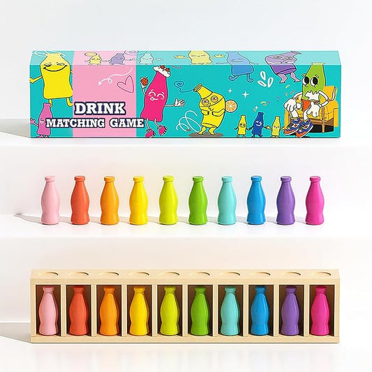 Bottle Color Match Game, Fun Family Board Game for Kids 8-12, 2-4 Player Bottle flip Game for Kids and Adults, Perfect for Travel Camping Holidays Party Night