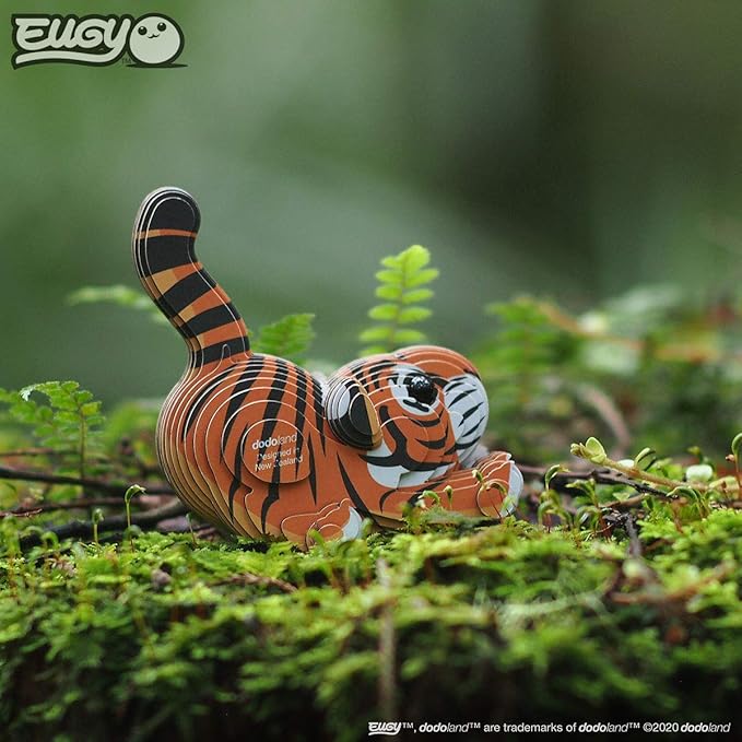 Eugy Tiger 3D Puzzle - 34 Piece Eco-Friendly Educational Toy Puzzle for Boys, Girls & Kids Ages 6+