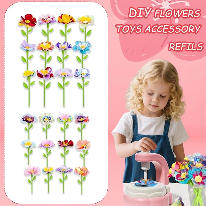 Fabric Flower Bouquets Toys for Kids Adults - DIY Craft Kits Toy Bouquet Making Kit, Handmade Fabric Flowers Crafts Activity, Creative Gift for Girls Boys Children Party Decor, Age 3 4 5 6 7 8 9
