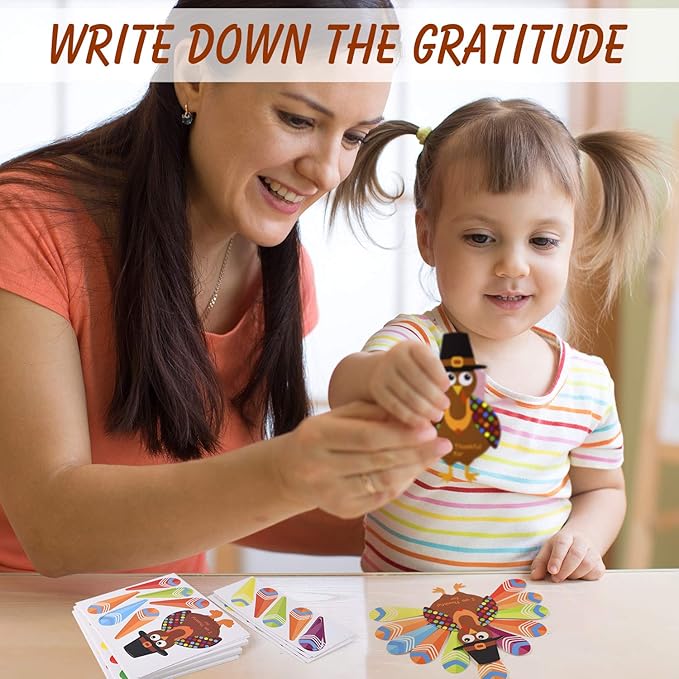 MIAHART 312 Pcs Thanksgiving Turkey Craft Kit DIY Turkey with Colorful Feathers and 320 Pcs Dot Glues Thanksgiving Stickers for Thanksgiving Party School Activities Decoration Supplies