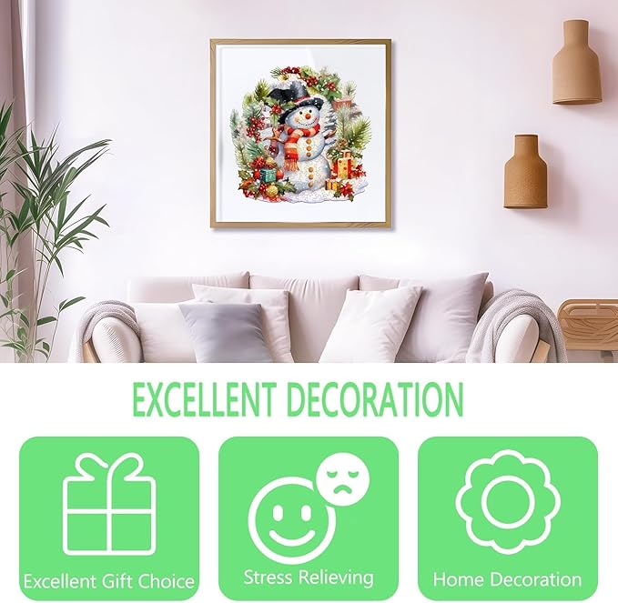 Christmas Wooden Puzzles for Adults, Snowman Wooden Jigsaw Puzzle, Unique Shape Wood Puzzles Adult, Presents for Family and Friends, Wall Art Home Decor(XL-17.3 * 16.7in-500 Pcs)