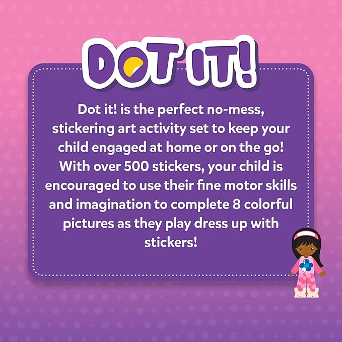 Skillmatics Dot It Sticker Art - Dress Up, Mess-Free Fun for Kids, 500+ Stickers, Craft Kits, DIY Scrapbooking Activity, Travel Toys, Gifts for Boys & Girls Ages 3, 4, 5, 6, 7