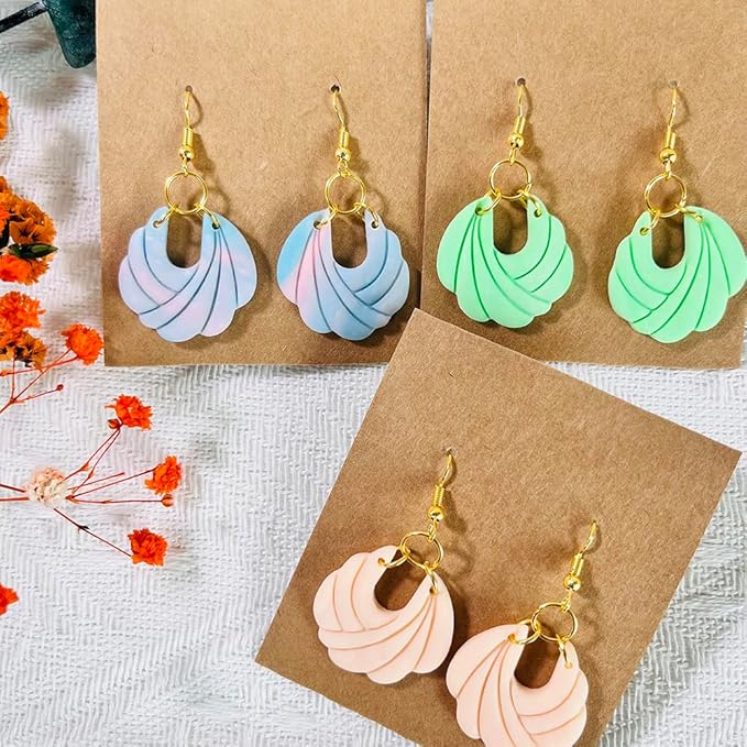 Polymer Clay Cutters – 2PCS Shell Swirl & Abstract Arch Clay Cutters for Polymer Clay Jewelry, Clay Tools and Earring Cutters for DIY Crafts and Earring Kit