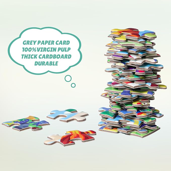 ELX 130 Piece Dinosaur World Jigsaw Puzzle for Kids 4-10, Tyrannosaurus Rex Floor Puzzle for Preschool Learning (21.42 X 16.42 in)