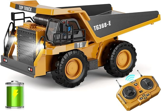 Remote Control Construction Dump Truck Toy - Construction Toys Vehicle, Toys for Boys 3-5 4-7 8-12 Year Old Kids Christmas Birthday Gift