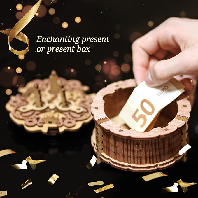 iDventure Birthday Cake Puzzle Box – 3D Gift Box for Adults – Money Holder Puzzle Game – Escape Room Brain Teaser for Men & Women