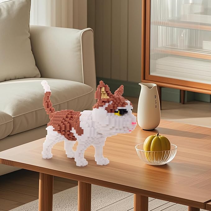 Cat Micro Building Blocks Set, Animal Yellow Cat DIY Mini 3D Building Toy Bricks Kit Gift for Adults and Kids,4800 Pieces