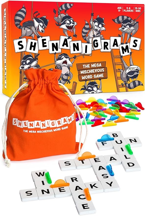 Shenanigrams! – The Mega-Mischievous Word Game! A Super Fun & Fast Family Party Game for Kids, Teens & Adults - Great for Travel, Couples & Family Board Games Night