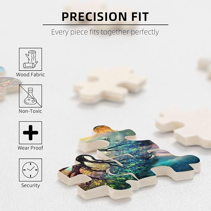 Tree of Life Puzzle 1000 Piece,Colorful Tree of Life Puzzle,Colorful Starry Night Tree Jigsaw Puzzle，Beautiful Galaxy Nature Landscape Jigsaw Puzzles，for Adults Toys Gift Family Decoration