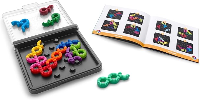 SmartGames IQ Noodles - A Travel Friendly Logic Puzzle for Ages 7 - Adult with 120 Challenges and 2 Play Modes!