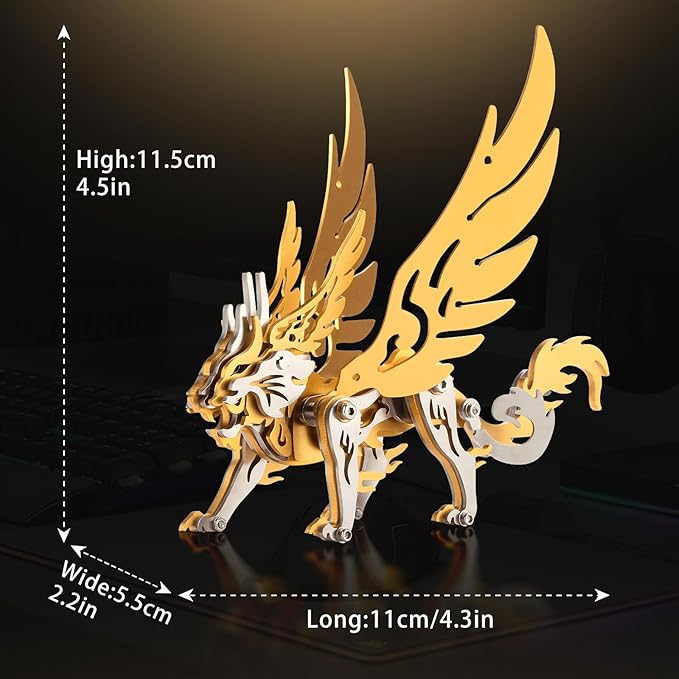 3D Metal Puzzles,3D Metal Puzzle for Adults,Mechanical Model Kit Tian Meng Gold,Steel 3D Puzzles Stainless Steel Ornaments for Adults Home Decor Art Craft Gifts Toys.