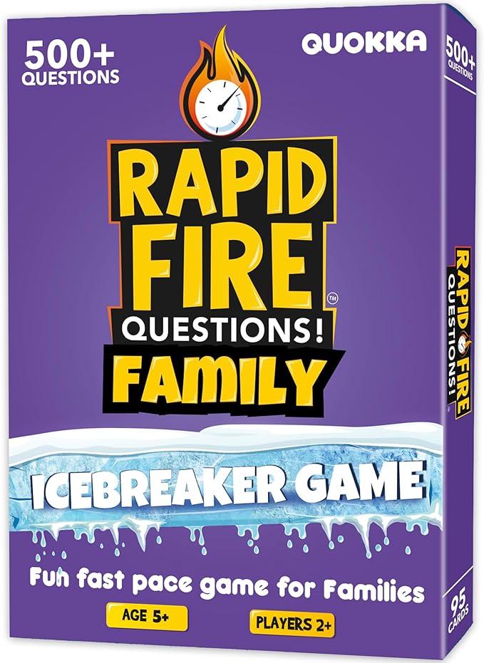 QUOKKA Family Conversation Cards Game - Break The Ice Game for Kids and Families - Icebreaker Cards with 500+ Questions - Family Game for Kids 8-12 - Perfect for Families Games Night I Travel Version