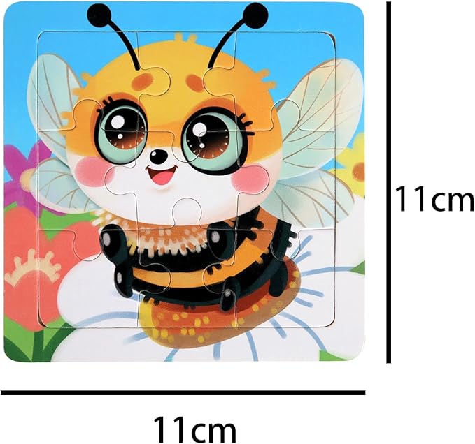 Wooden Puzzles for Toddlers 2-4, 9 Pieces Jigsaw Puzzles for Kids Ages 3-5, Toddler Toys for 2-4 Preschool Learning Activities, Learning & Educational Toys for Boys and Girl