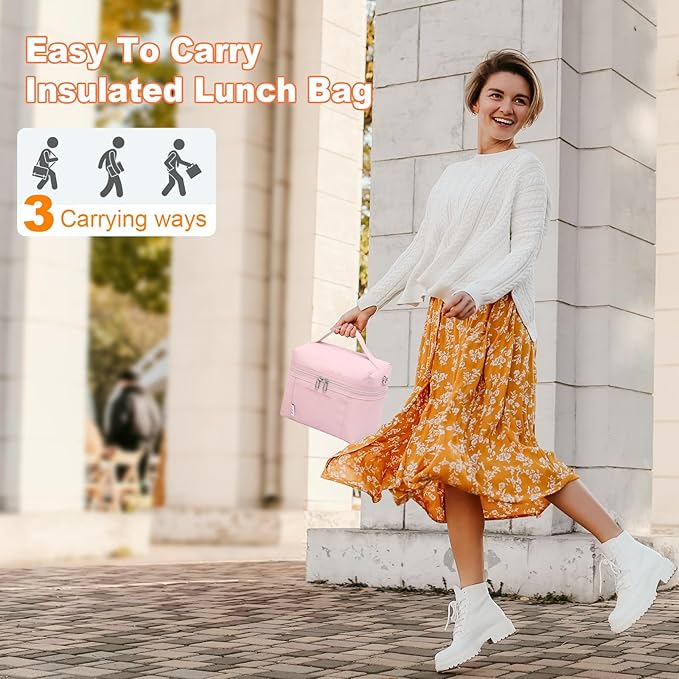 NOL Natural Organic Lifestyle Insulated Lunch Bags for Women Cooler Bag Lightweight Nylon Waterproof Lunch Box For Work