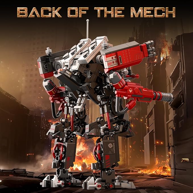 HIGH GODO Crimson Fighter Mech Robot Transforming Building Blocks Set for Adults,City Warrior Justice Hero Soldier Mech Model Building Kit, Cool Creative Robots Toys Gift for Teens Boys, 523 Pieces