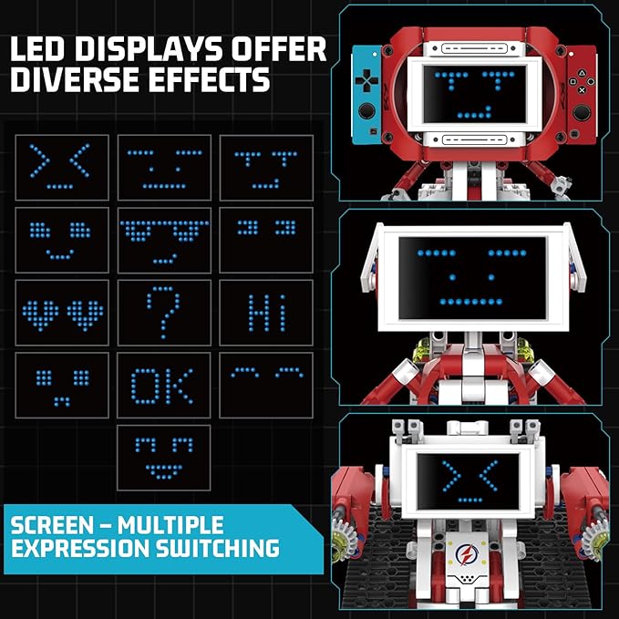 Robot Building Kit with APP/Remote Control STEM Gifts for Boys Age 6-16,Technic Coding Robotic Toys for Kids Birthday, Buildable 5in1 Models with 358+ Pieces