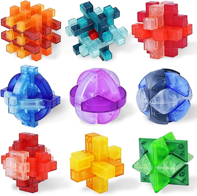 Brain Teasers Puzzle for Kids and Adults, 3D Unlock Interlock Puzzles Box, Mind Test Challenge Game, Thinking Games for Family Game Night