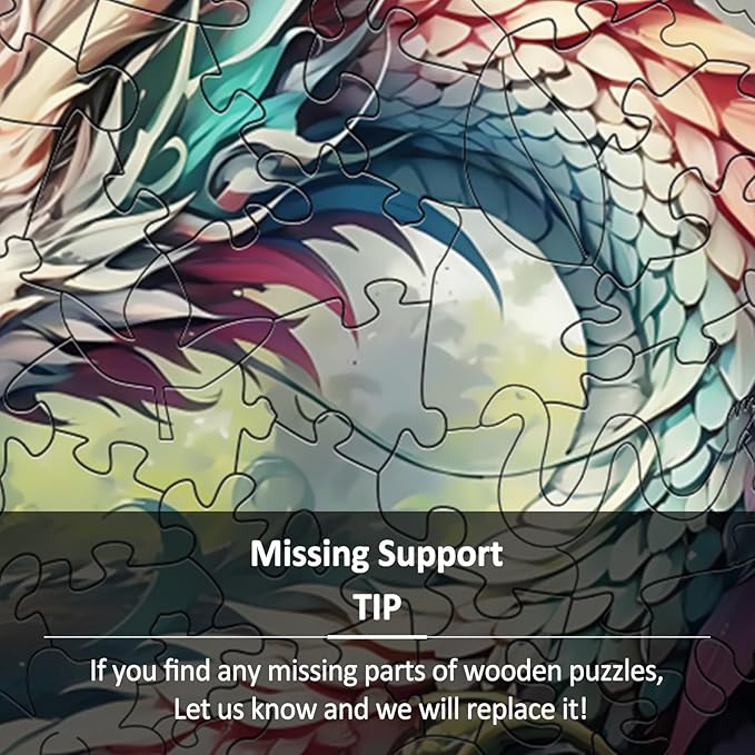 Wooden Puzzles for Adults - Mandala Dragon Wood Puzzles Adult - Unique Animal Shape Wooden Jigsaw Puzzles for Adults - Birthday Gifts for Puzzle Lovers, Family (8.4 * 8.4in)
