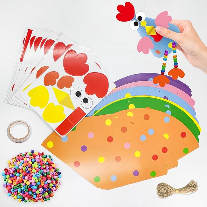 Cinrobiye 24 Sets Easter Craft Kits，DIY 3D Chick Table Sign Decorations Create Your Own Chick Ornaments for Easter Party Favors Spring Classroom and Home Art Activities