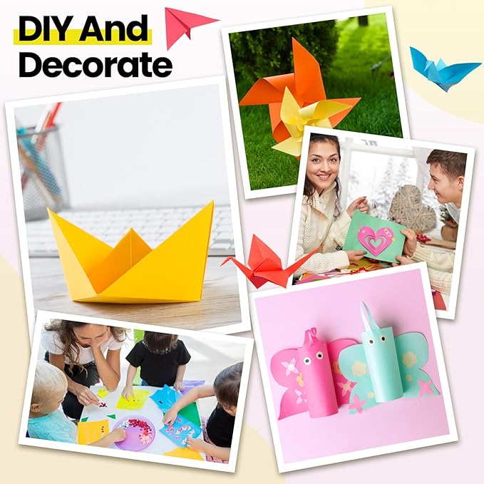 Yeaqee 200 Sheets Colored Construction Paper Bulk 8.5 x 11'' and 12 x 18'' Construction Lightweight Art School Supplies Colorful Craft Paper for Kids Adults Arts and Crafts