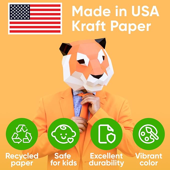 36" x 1200" (100 ft) Pack of 12 Rolls USA Made Multi-Color Kraft Paper, 45 lbs - Colored Paper for Arts and Crafts, DIY Projects, Gift Wrapping, Packing