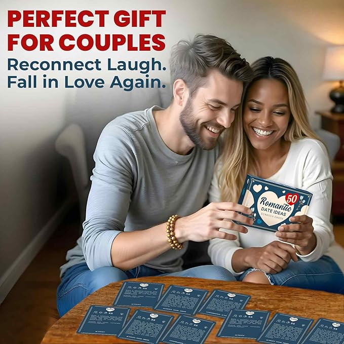 QUOKKA 50 Date Night Ideas – 50 Scratch-Off Romantic Couple Gifts – Unique Couples Game to Strengthen Connection, Make Every Week an Adventure – Birthday Wedding for Him Her (Set 2)