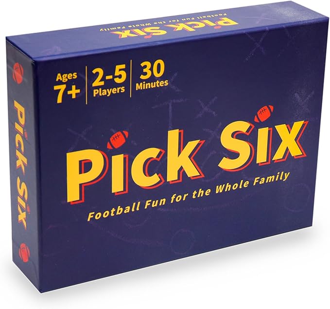 Pick Six – The Ultimate Football Themed Card Game! Strategic Card Game for Kids and Adults. Great for Parties and Game Nights. 2-5 Players, Ages 7+.