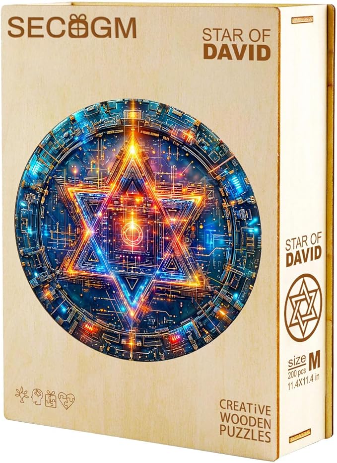 Wooden Puzzles for Adults - Star of David Wood Puzzles Adult - Unique Animal Shape Wooden Jigsaw Puzzles for Adults - Birthday Gifts for Puzzle Lovers, Family (11.4 * 11.3in)