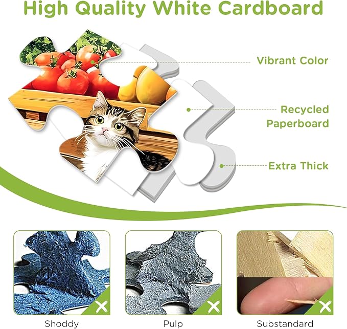 500 Pieces Jigsaw Puzzles for Adults, Truck and Cats Puzzle for Adults Child Seniors, Fruits and Vegetables Puzzle 500 Pieces, Gift for Birthday, Home Decor, Fun for Family Entertainment 20.5x15in