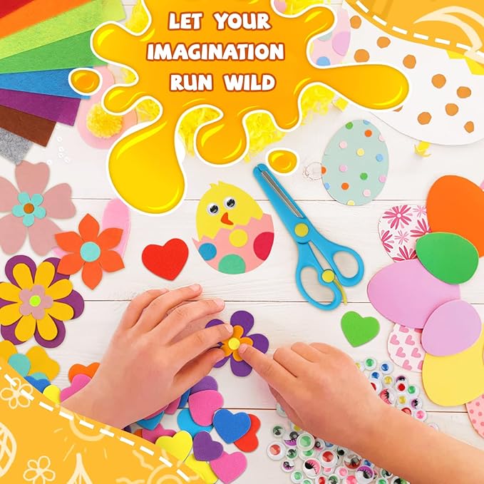 DOITEM Pipe Cleaners Craft Supplies, Arts and Crafts Supplies Including Pipe Cleaner Wiggle Googly Eyes Pom Poms Feathers Sticks Sequins for Kids Over 8 Years Old