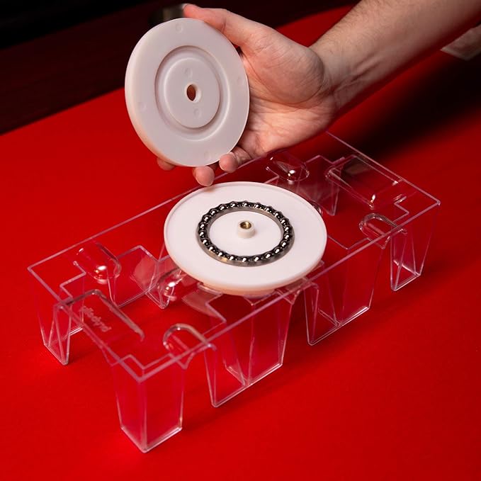 Brybelly Elite Rotating Card Deck Tray | Standard Sized Playing Cards | Rotates in Any Direction | Clear | 2, 6 or 9 Decks